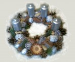 Trvanlivý striebornoprírodný adventný veniec