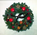 Červenozlatohnedý veľký adventný veniec