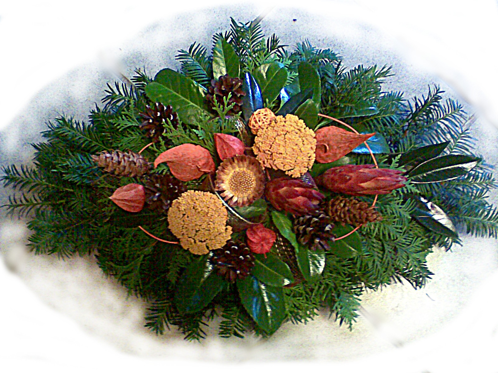 Jesenný žltooranžový aranžmán