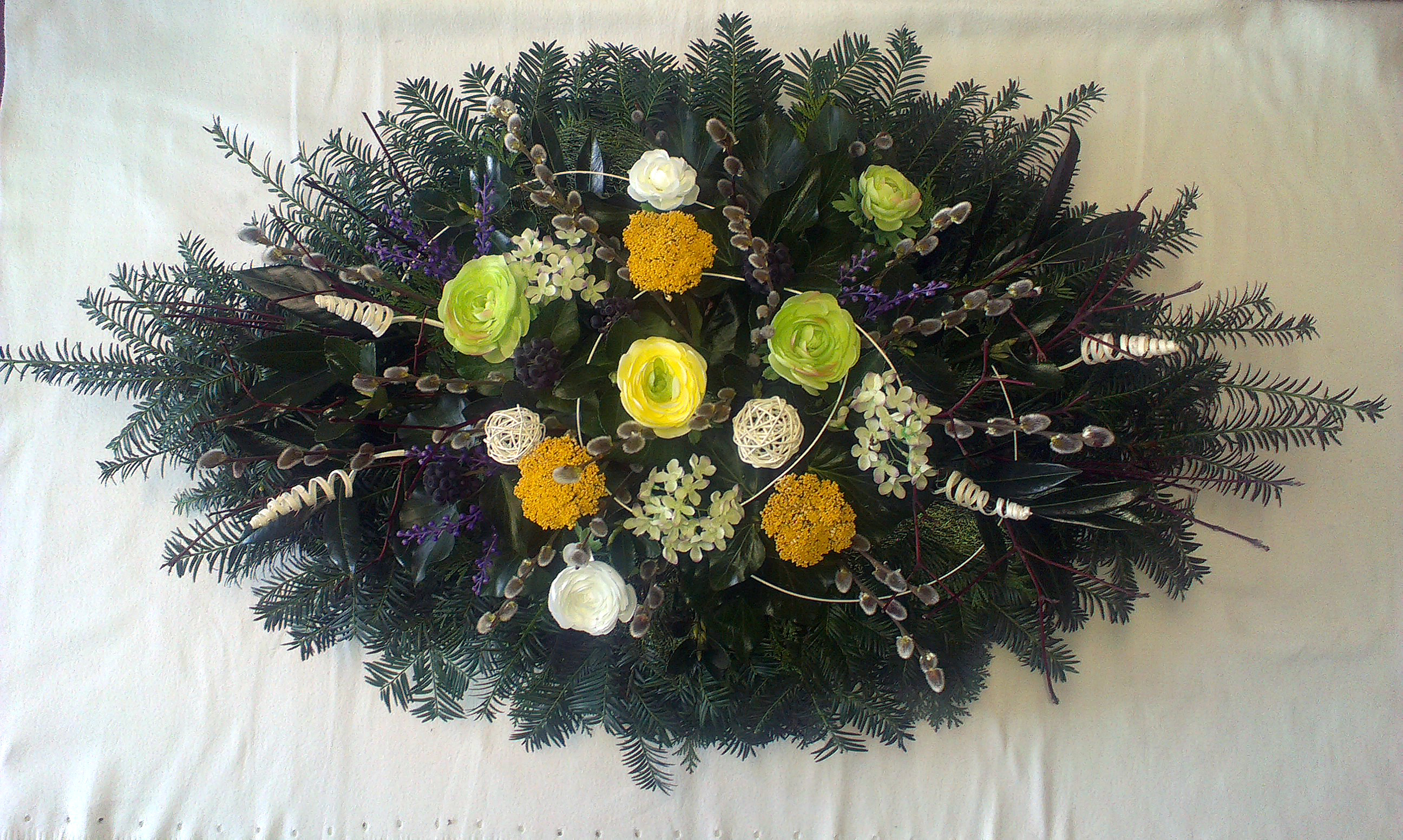 Žltozelený jarný aranžmán